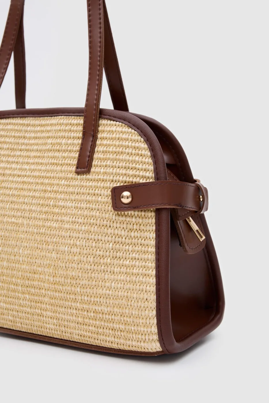 straw shoulder bag straw shoulder bag in hazelnut