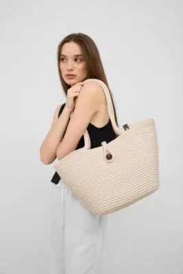 straw shoulder bag straw shoulder bag in cream