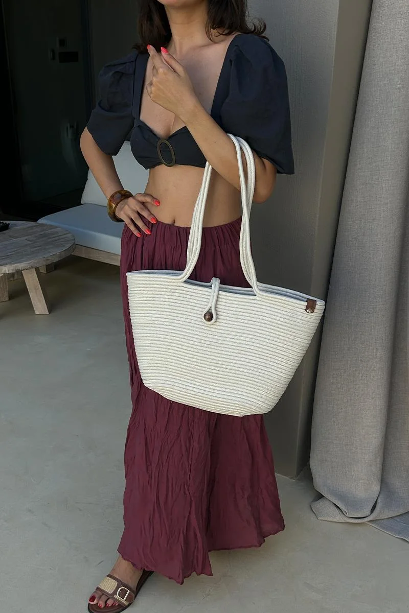 straw shoulder bag straw shoulder bag in cream
