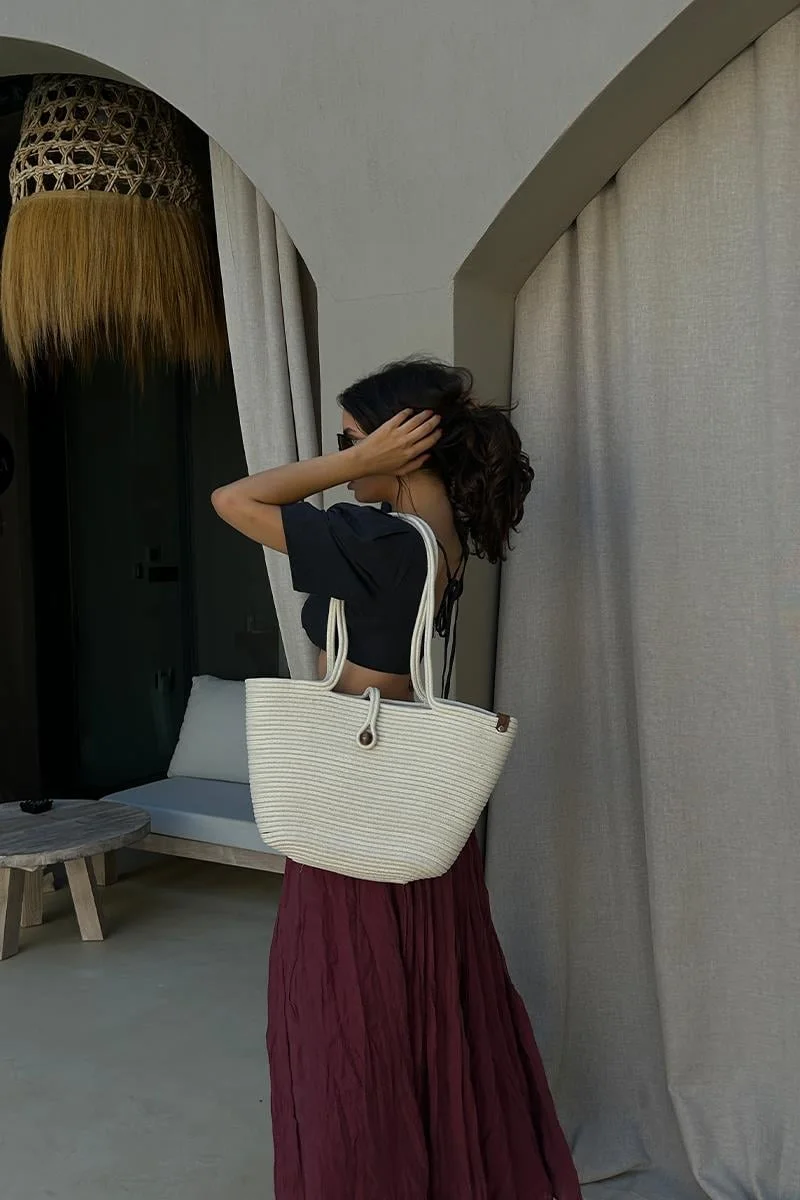 straw shoulder bag straw shoulder bag in cream