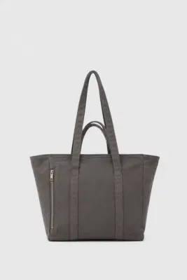 canvas shoulder bag for daily use in anthracite