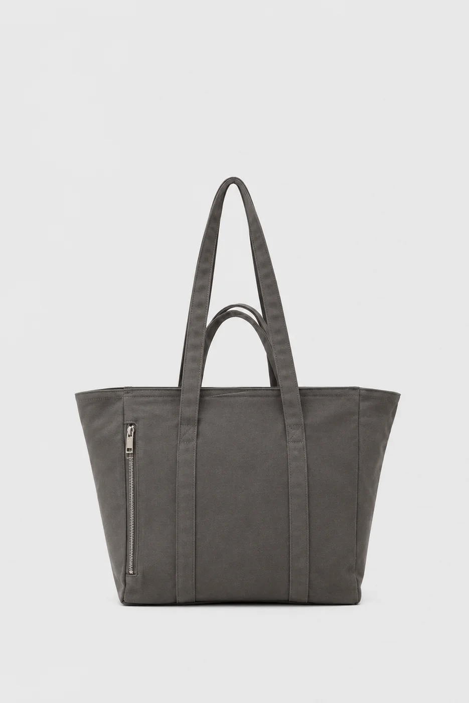 canvas shoulder bag for daily use in anthracite
