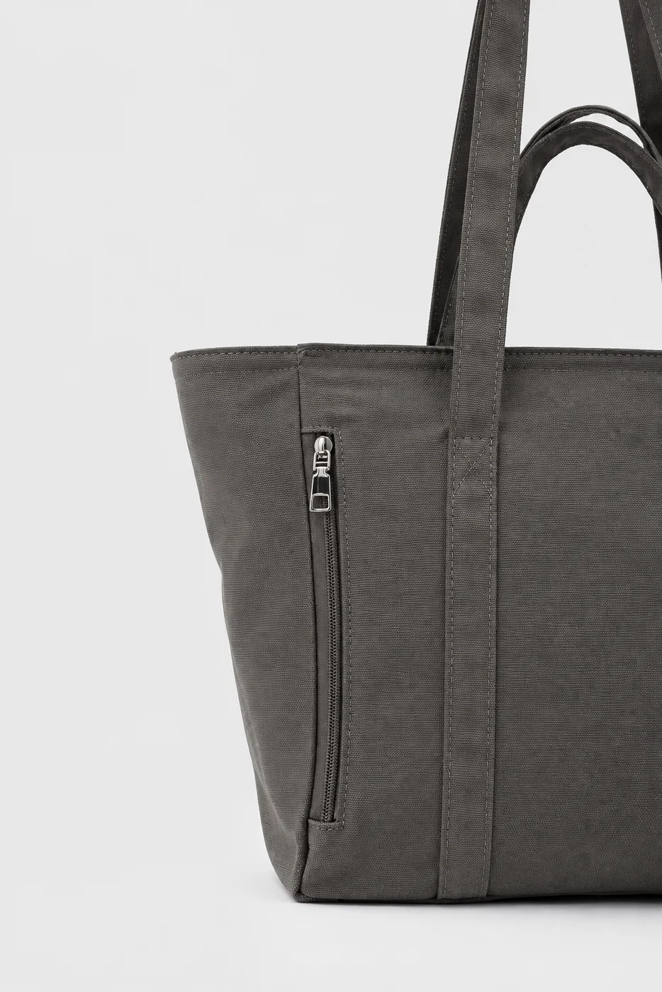 canvas shoulder bag for daily use in anthracite