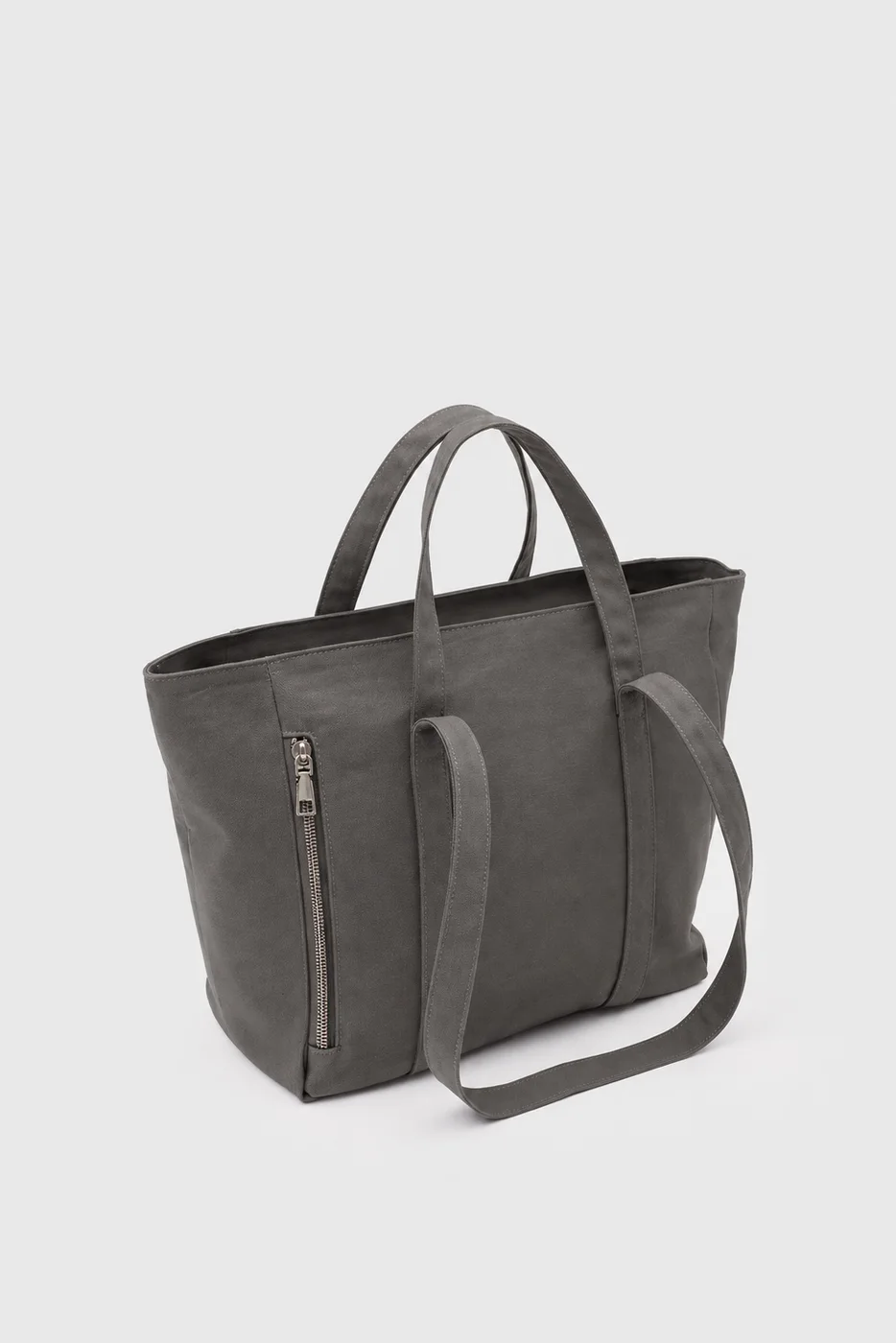 canvas shoulder bag for daily use in anthracite