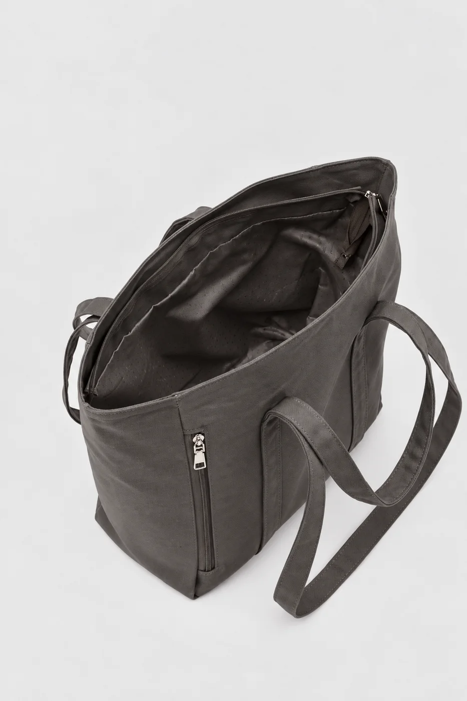 canvas shoulder bag for daily use in anthracite