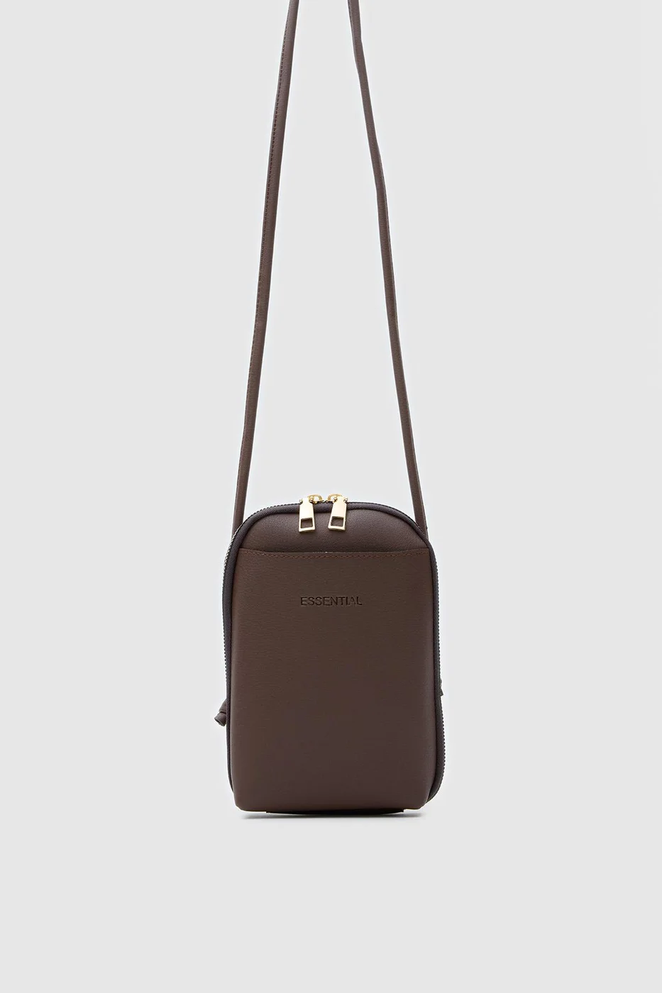 Faux leather crossbody bag for women in brown