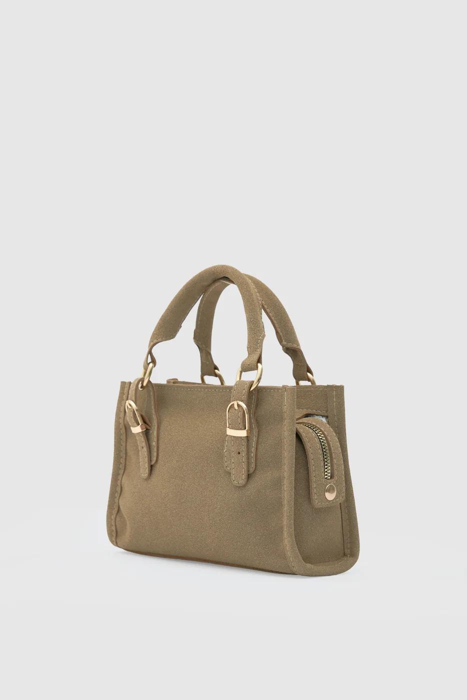 faux leather crossbody bag in taupe
