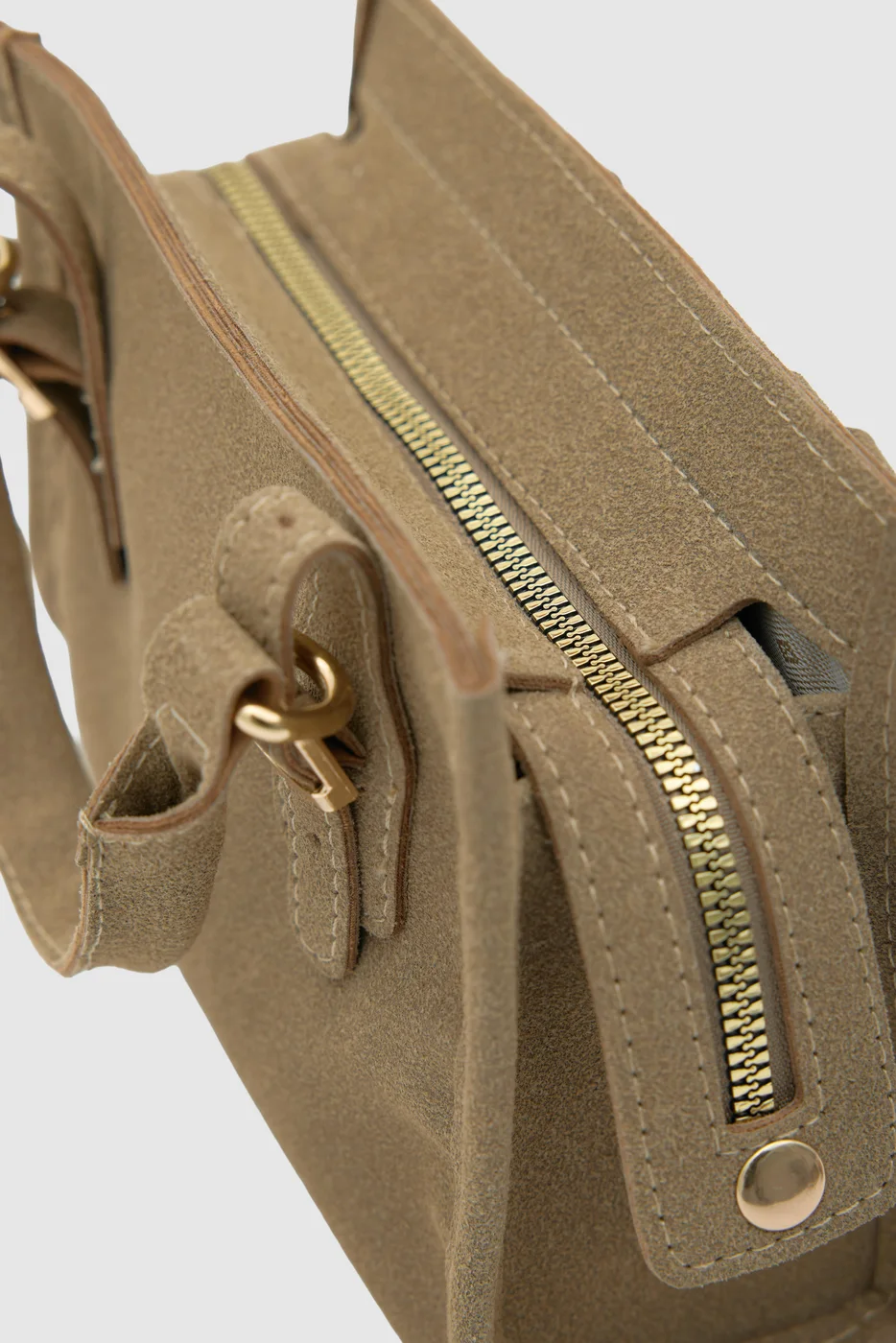 faux leather crossbody bag in taupe
