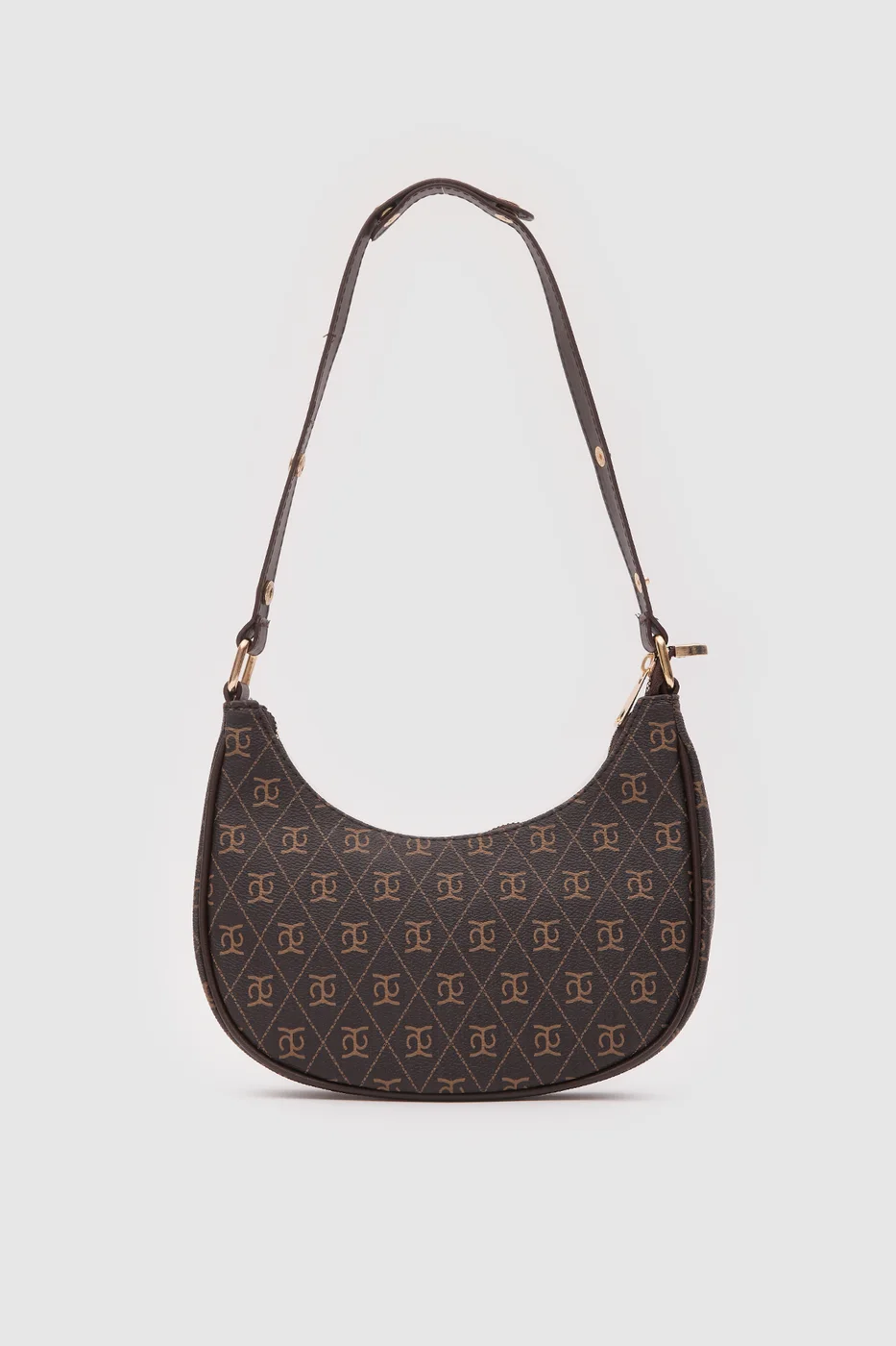 canvas baguette bag in brown