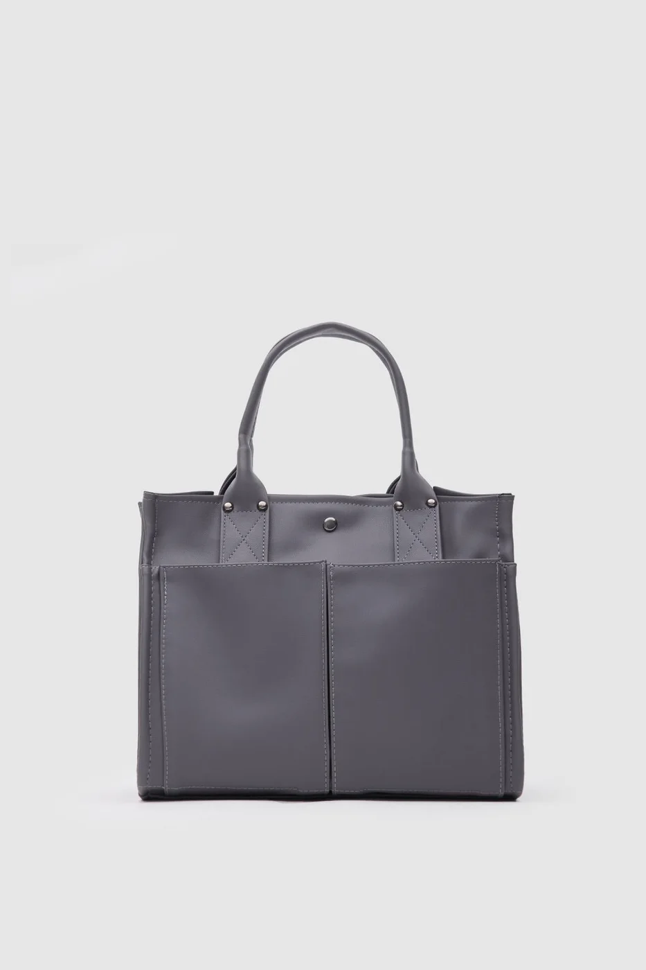 faux leather shoulder bag faux leather shoulder bag in charcoal