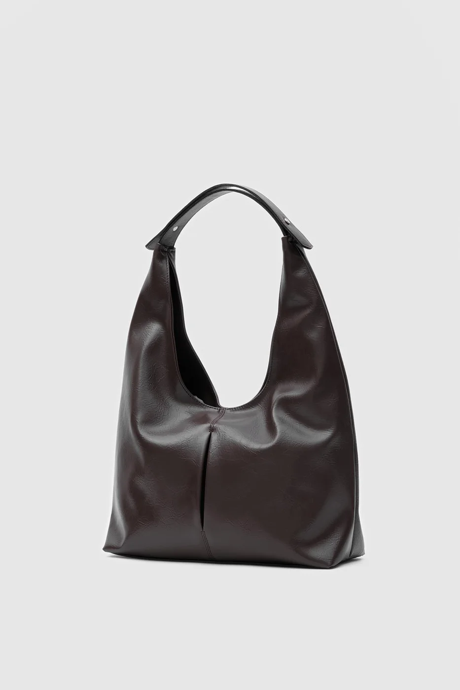 Faux leather shoulder bag Faux leather shoulder bag in dark brown