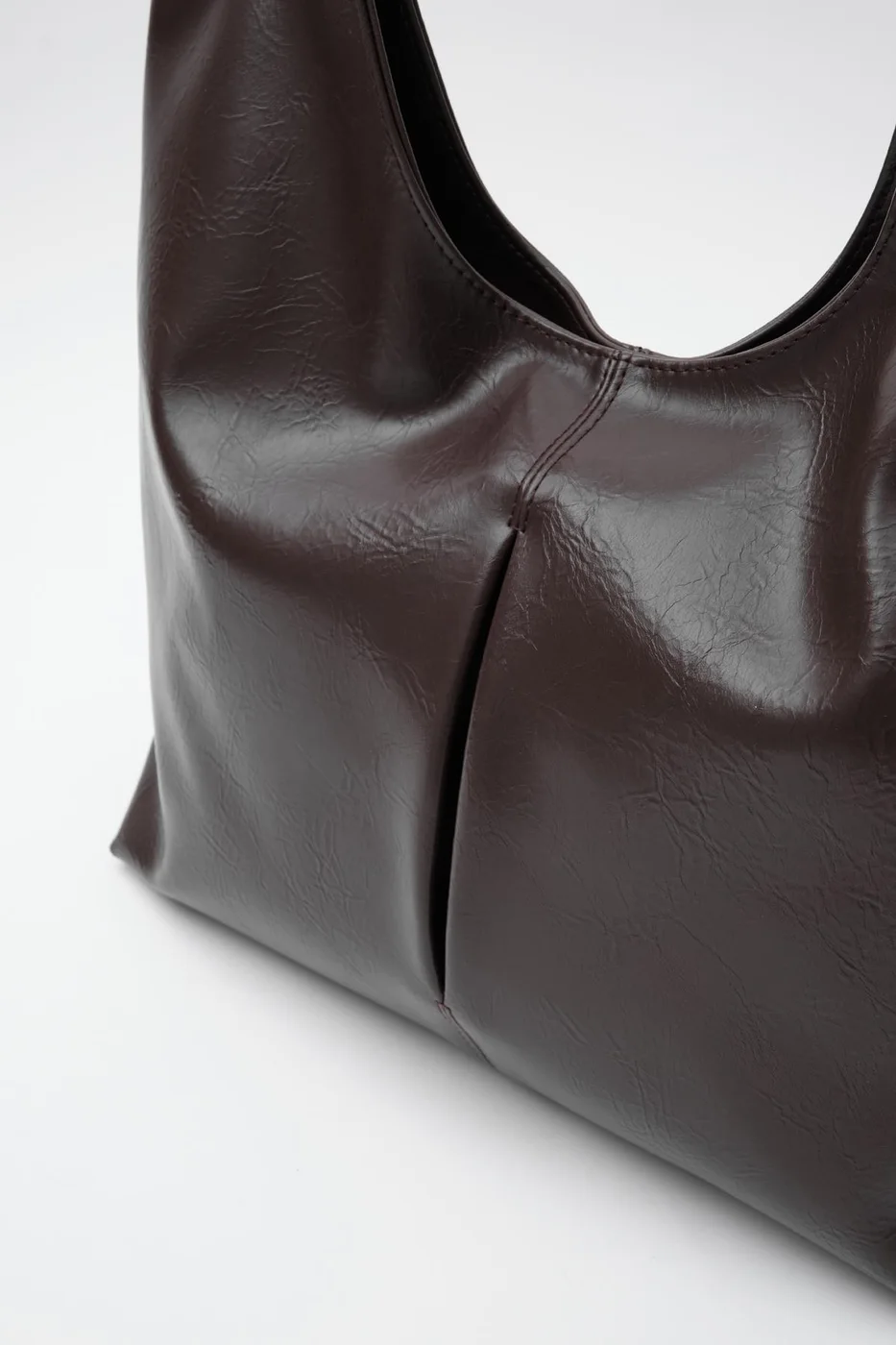 Faux leather shoulder bag Faux leather shoulder bag in dark brown