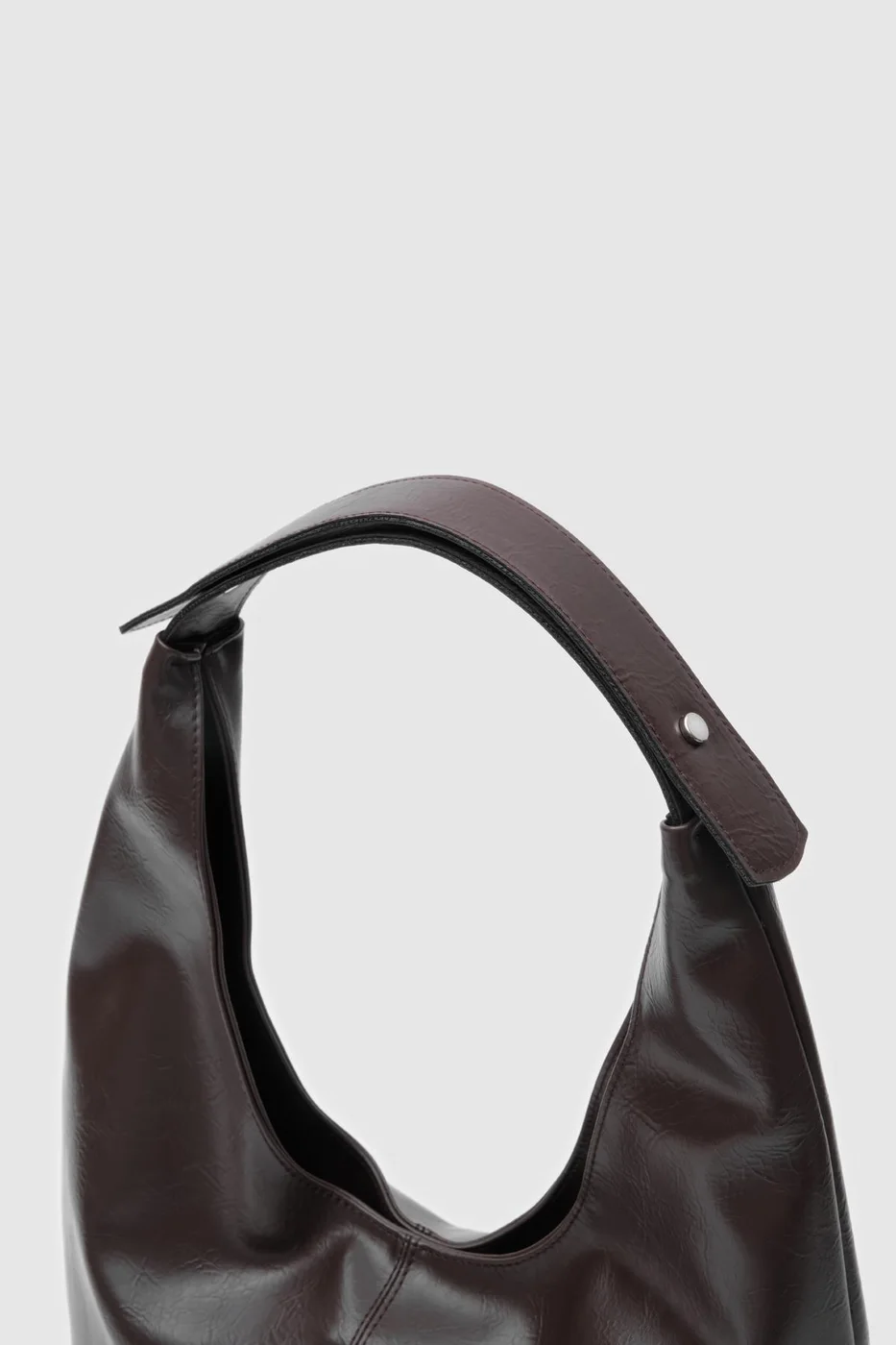 Faux leather shoulder bag Faux leather shoulder bag in dark brown